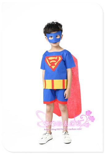 儿童超人蝙蝠侠演出服男童手工制作diy环保亲子时装走秀表演服装